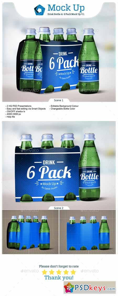 Drink Bottle & 6 Pack Mock Up V.1 11566099