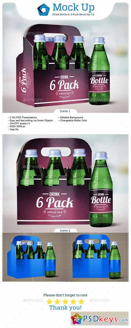 Drink Bottle & 6 Pack Mock Up V.2 11580440