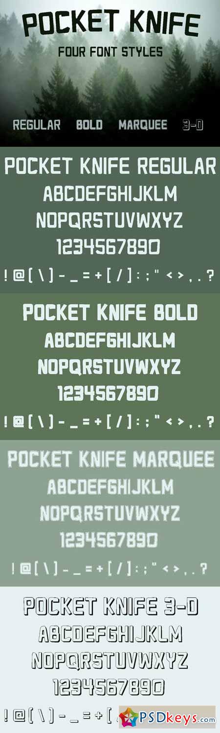 Pocket Knife - Font in Four Styles 287105