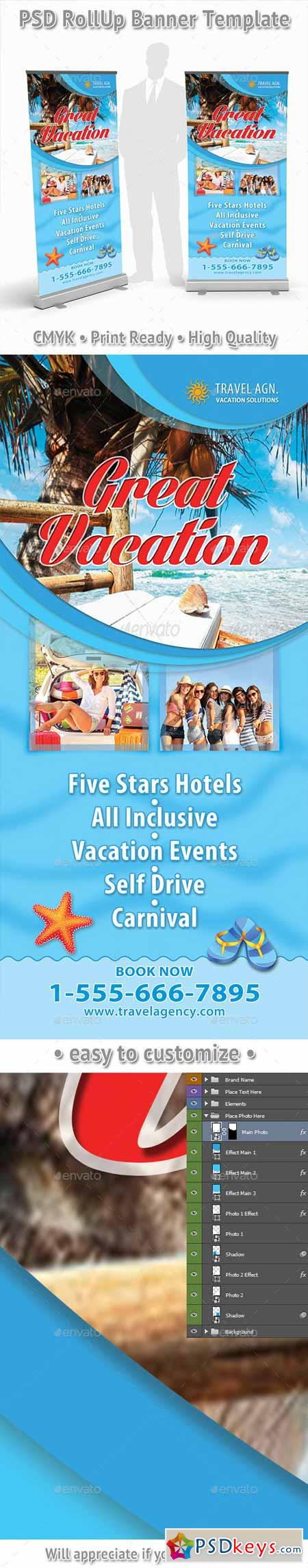 Travel Agency Vacation Rollup Banner 54 11707011