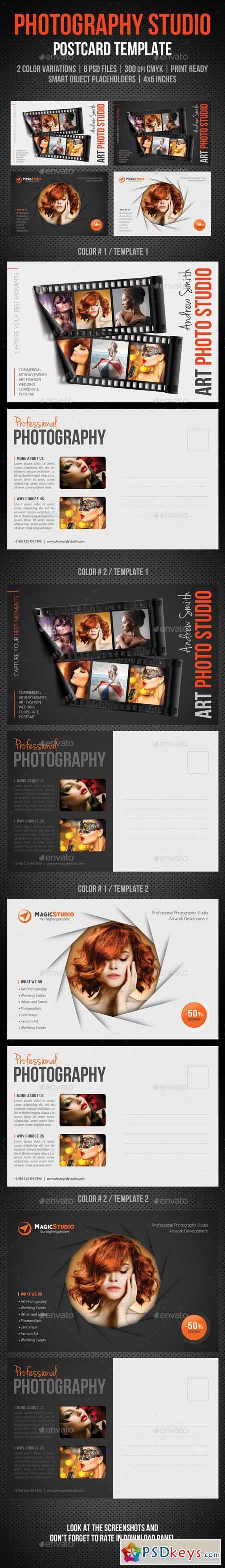 Photography Studio Postcard Template Pack 11735283