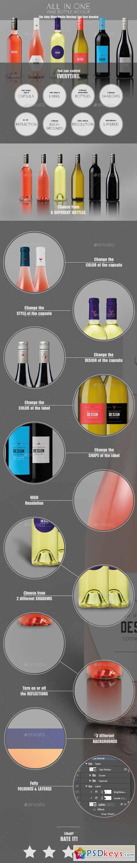 All-In-One Wine Bottle MockUp 11744652