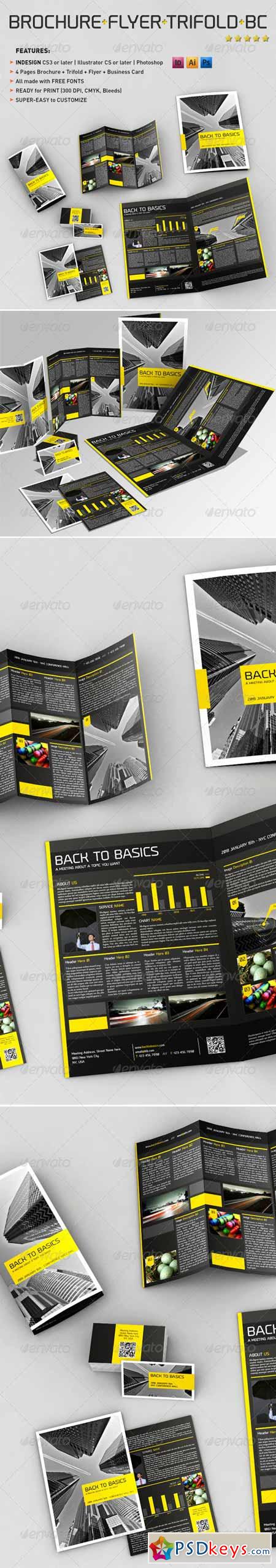 4 Pages Brochure + Trifold + Flyer + Business Card 3744520