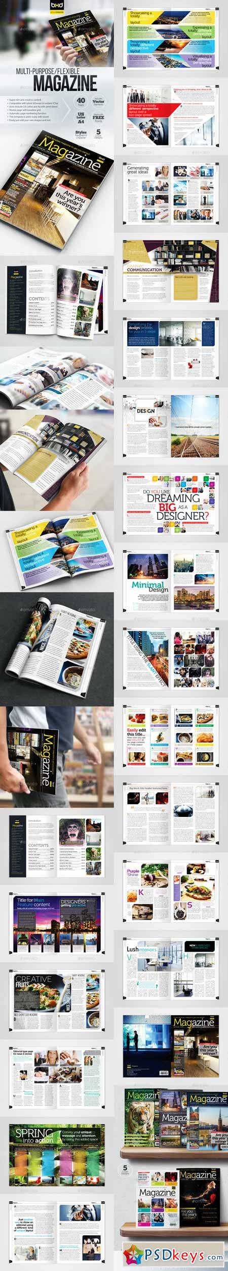 Magazine Template - InDesign 40 Page Layout V1 427849