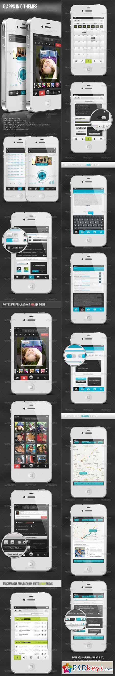 5 IOS Apps in 5 Fascinating Themes - UI Kit 3832143