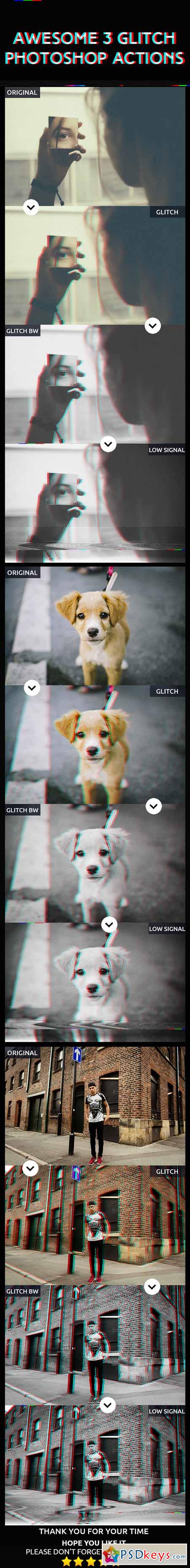 3 Glitch Photoshop Action 11780066
