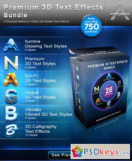 Premium 3D Text Effects Bundle 213782