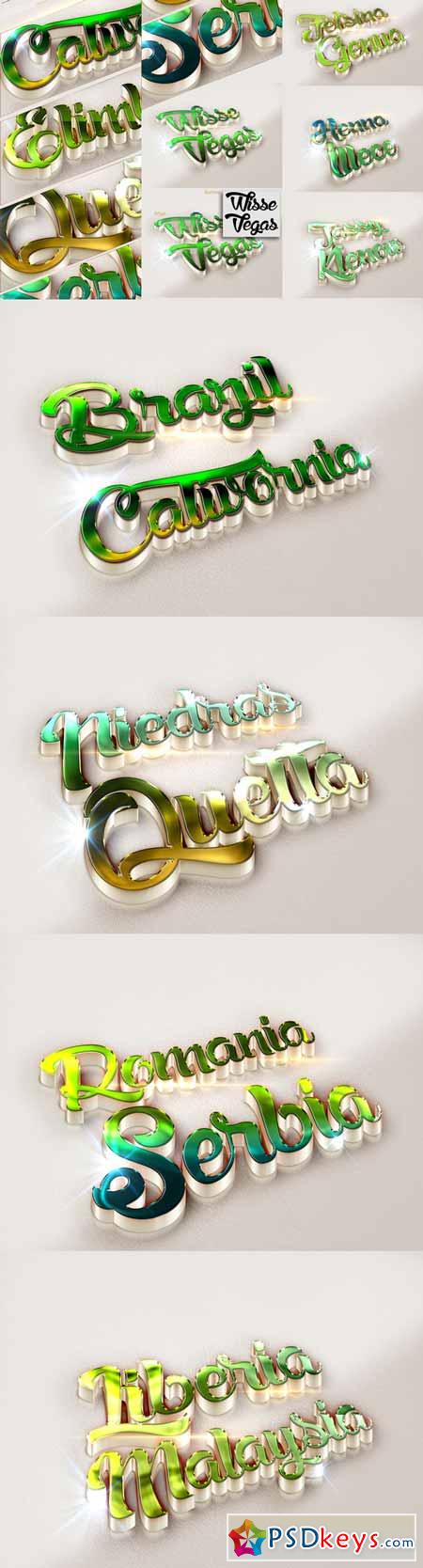 10 3D Text Effects Green Colour 299674