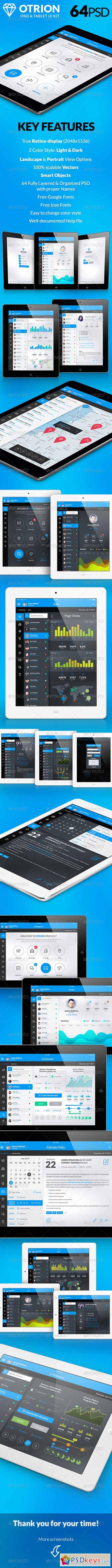 Otrion - iPad & Tablet App Design UI Kit 8438162