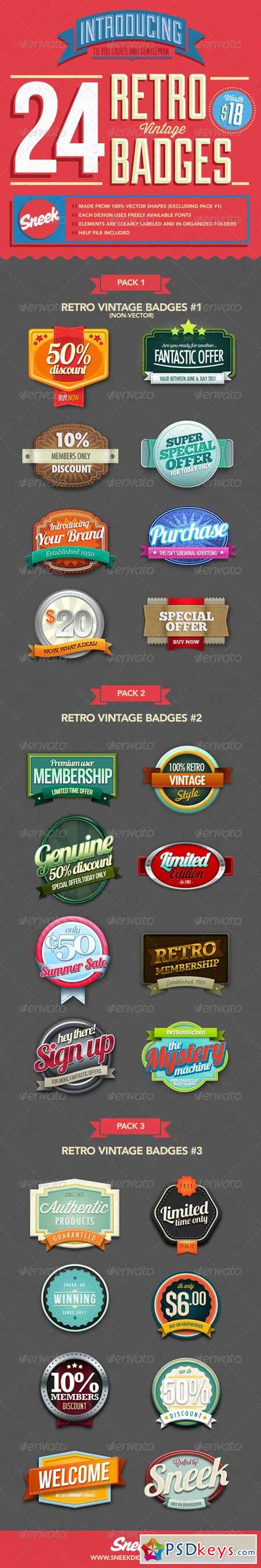 Retro Vintage Badges Bundle 3337335