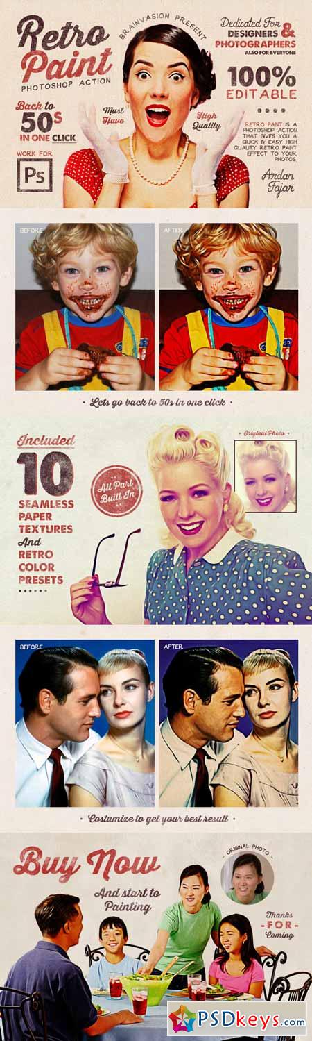 Retro Paint - Photoshop Action 303742