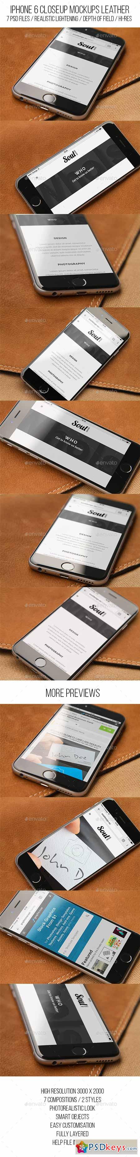 iPhone 6 Closeup Mockups Leather 11871104