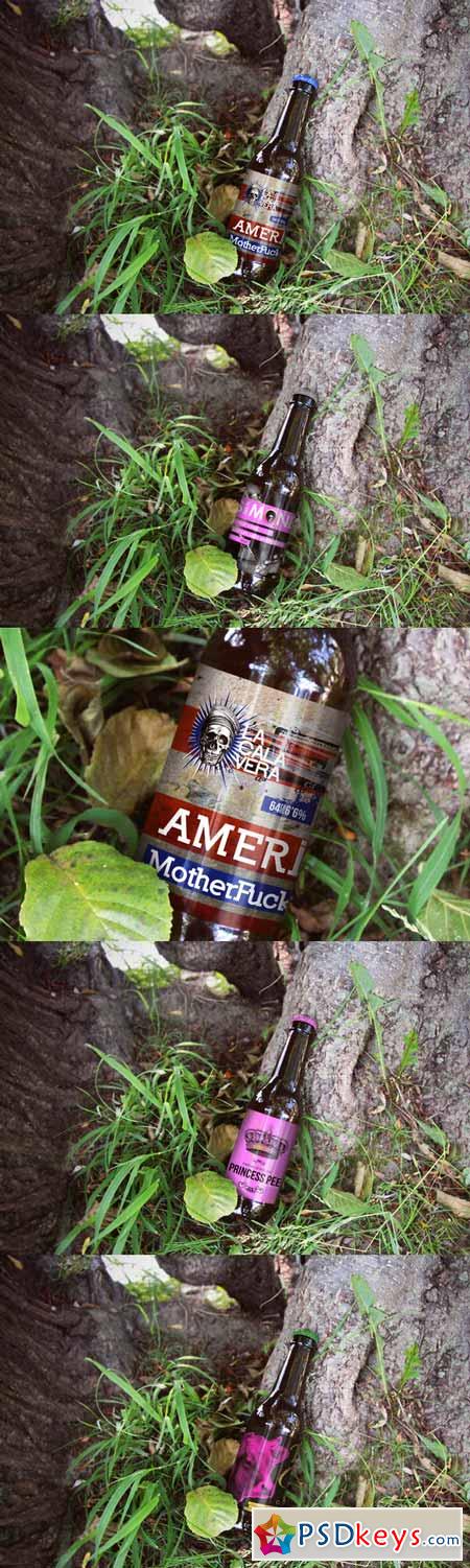 Beer Bottle Forest Mockup 308189