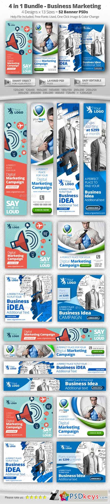 52 Business Marketing Web Banners - 4 in 1 Bundle 11964657