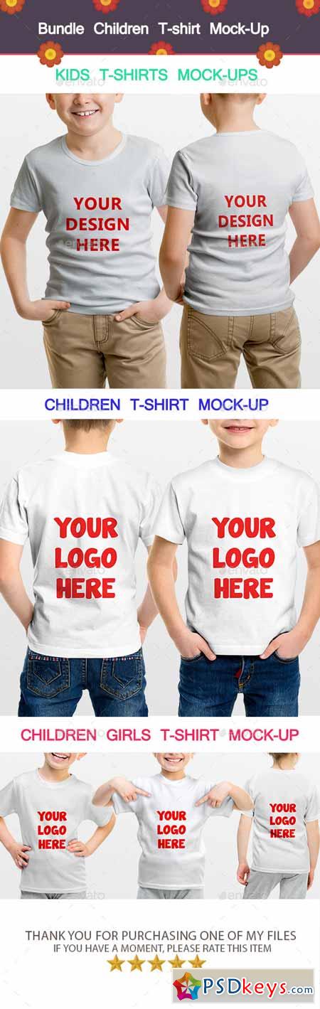 Bundle Children T-shirt Mock-Up 11875250
