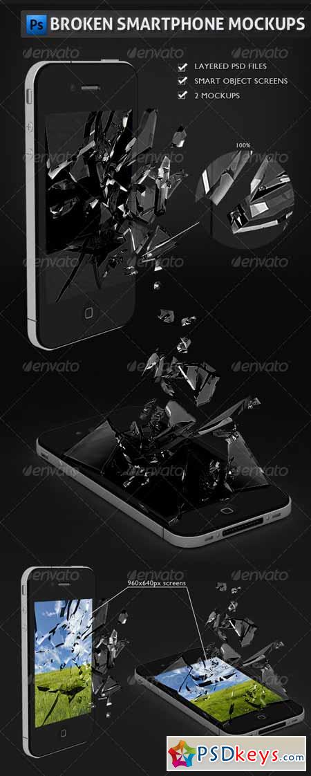 Broken Smartphone Mockups 2486754