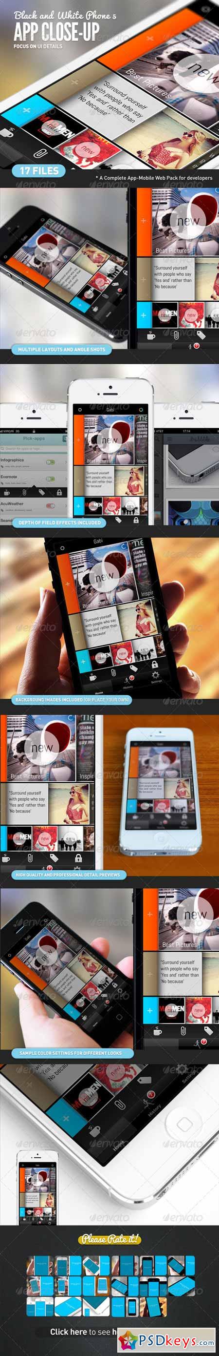 App UI Close-Up White Phone 5 Mock-Up 3343505