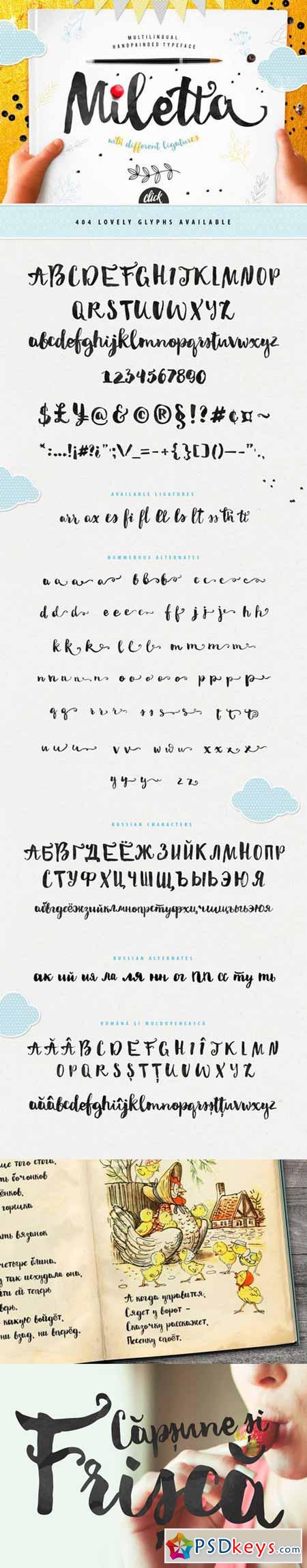 Miletta typeface with ligatures 313565