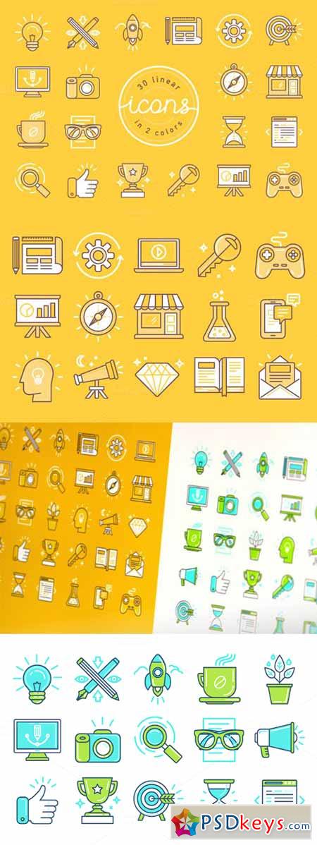 30 linear icons 271613