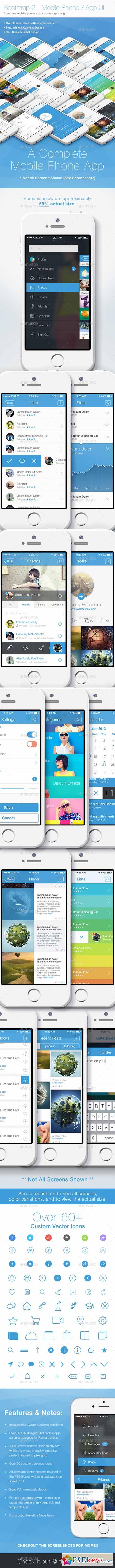 Bootstrap 2 - Flat Mobile Phone - App UI 6498935