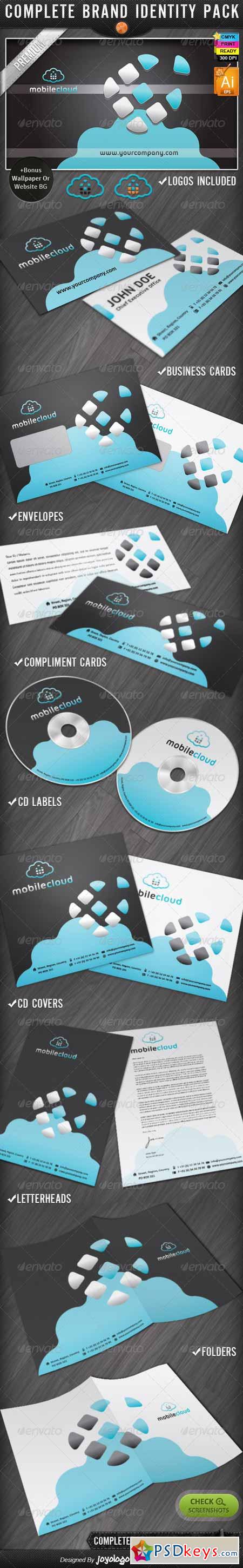 Phone Cloud Mobile IT Business Identity Designs 2444995