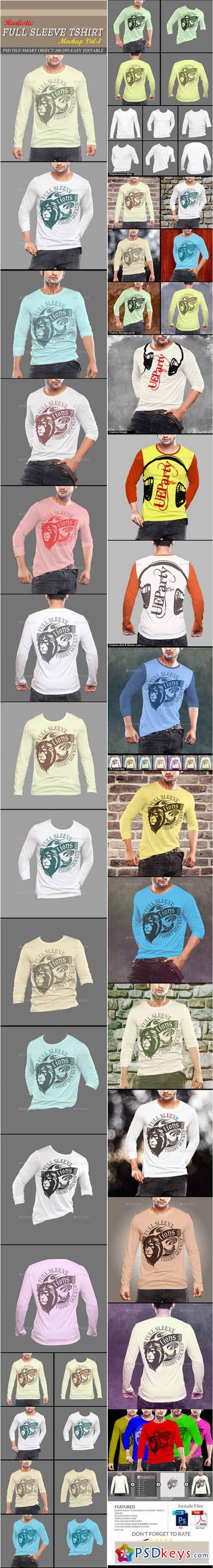 Download Full Sleeve Tshirt Mockup 12071201 » Free Download ...