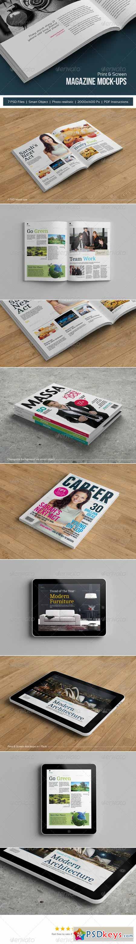 Print & Screen Magazine Mock-Ups 5198755