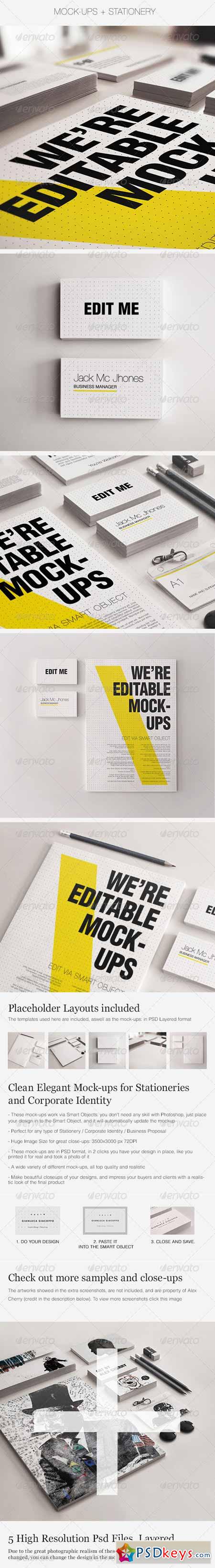 Realistic Stationery Mockups Set 3- Corporate ID 4884786