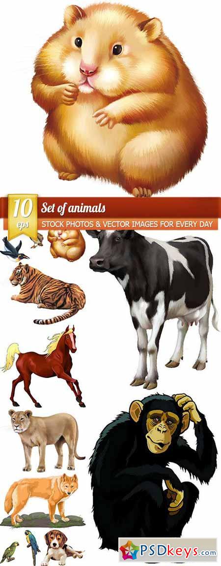 Set of animals, 10 x EPS