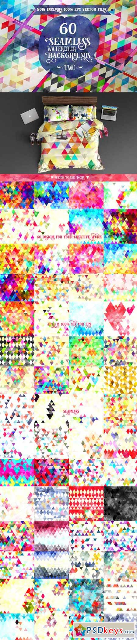 60 Seamless Watercolor Backgrounds 2 245280