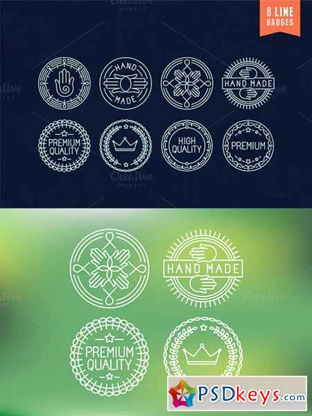 8 outline badges and labels 90083