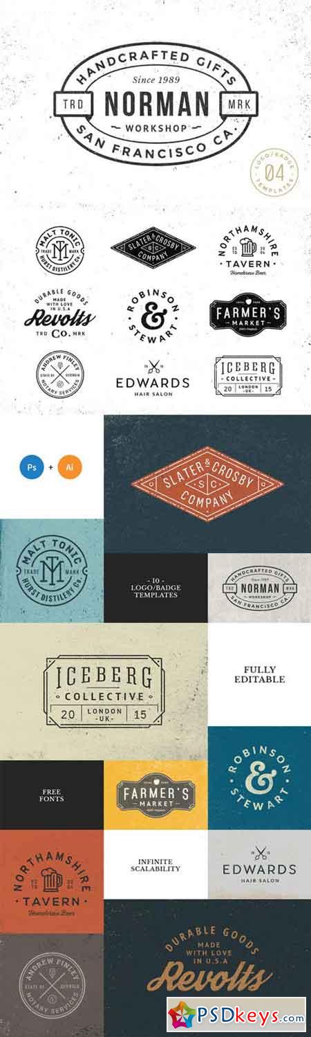 10 Logo Badge Templates Vol.4 184225