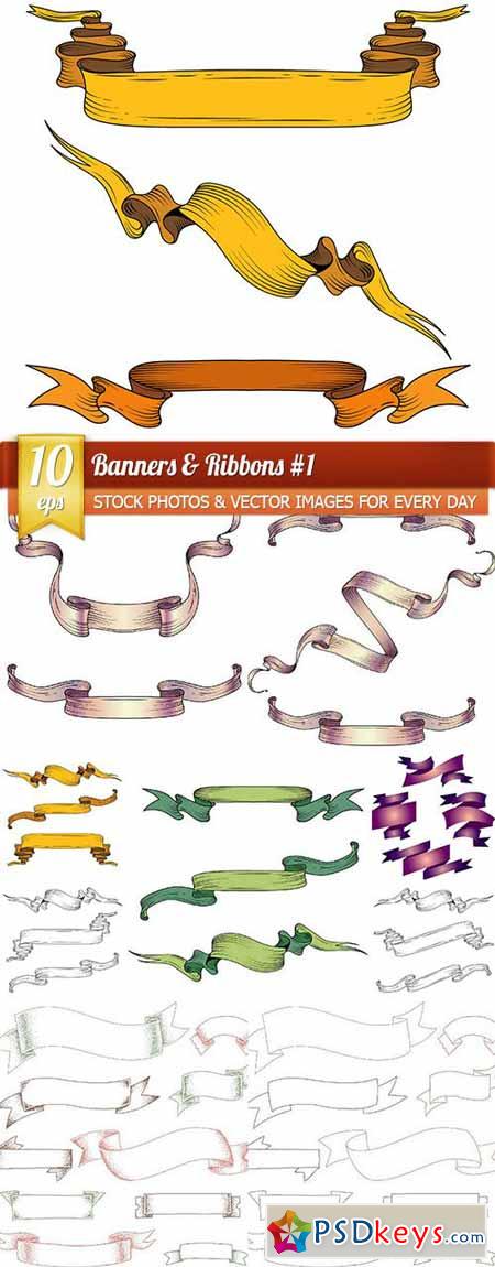 Banners & Ribbons #1, 10 x EPS