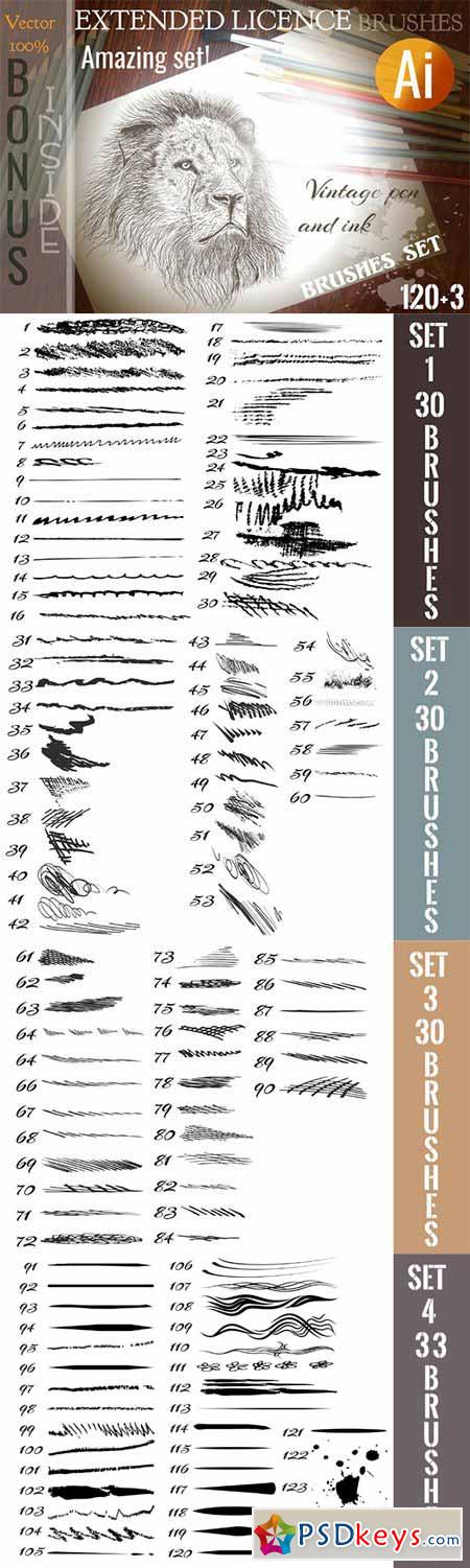 Bundle of brushes for illustrator 323524