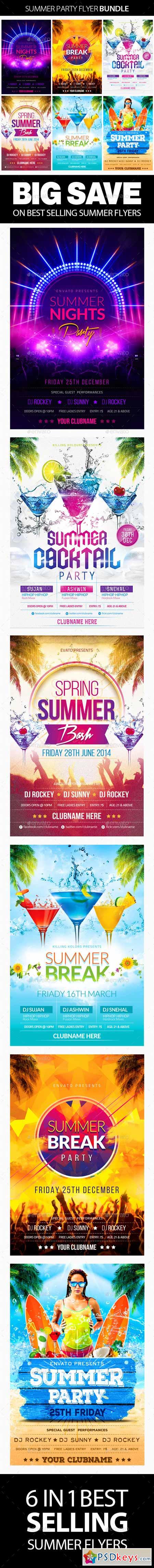 Summer Party Flyer Bundle 12146490