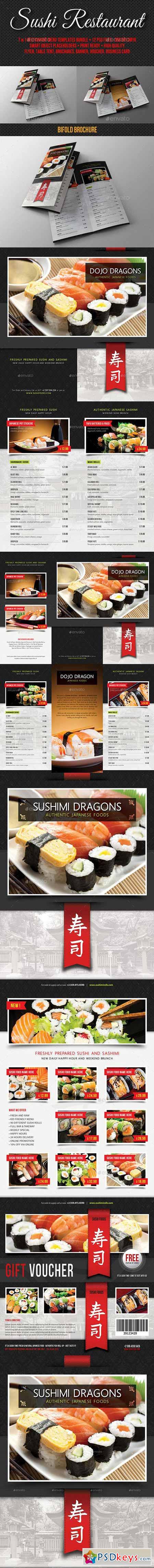 Sushi Restaurant Menu Pack 12178777