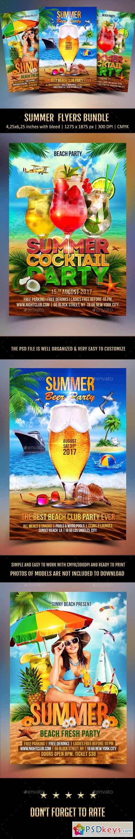Summer Party Flyer Bundle 12238053