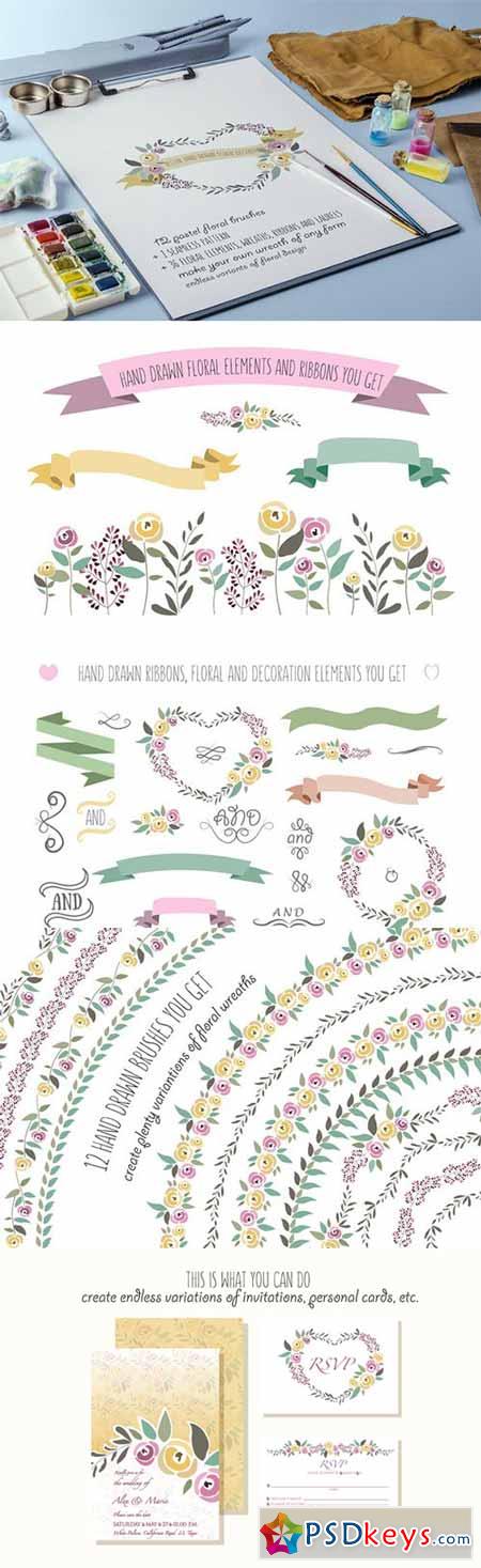 12 Floral Pattern Brushes 326818