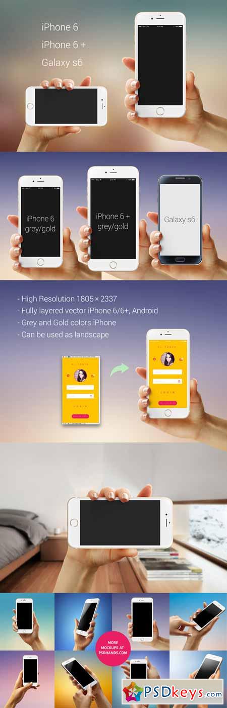 iPhone 6 plus Android psd mockup 324880
