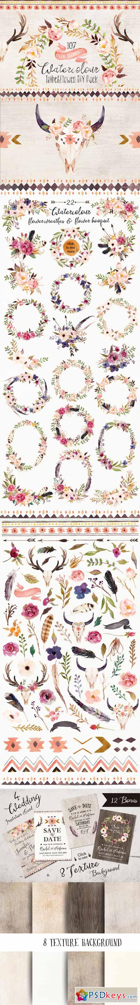 Watercolour Tribe&Flower DIY+Bonus 165172
