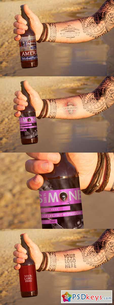Beer Bottle Tattoo Mockup 330971