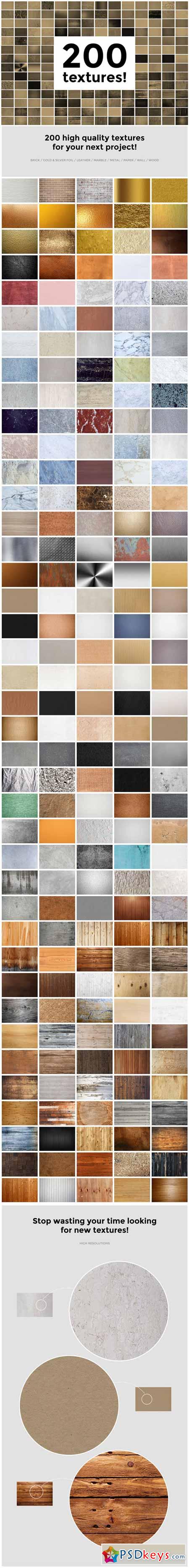 200 Textures Backgrounds - Pack 291485