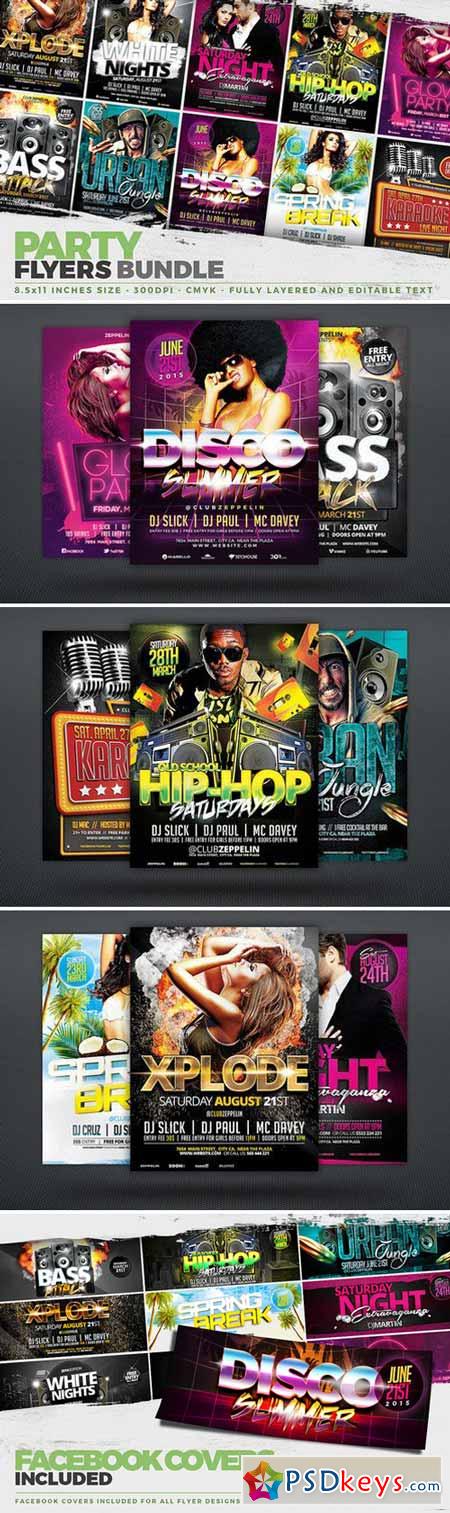 10 Party Flyer Templates + FB Covers 331950