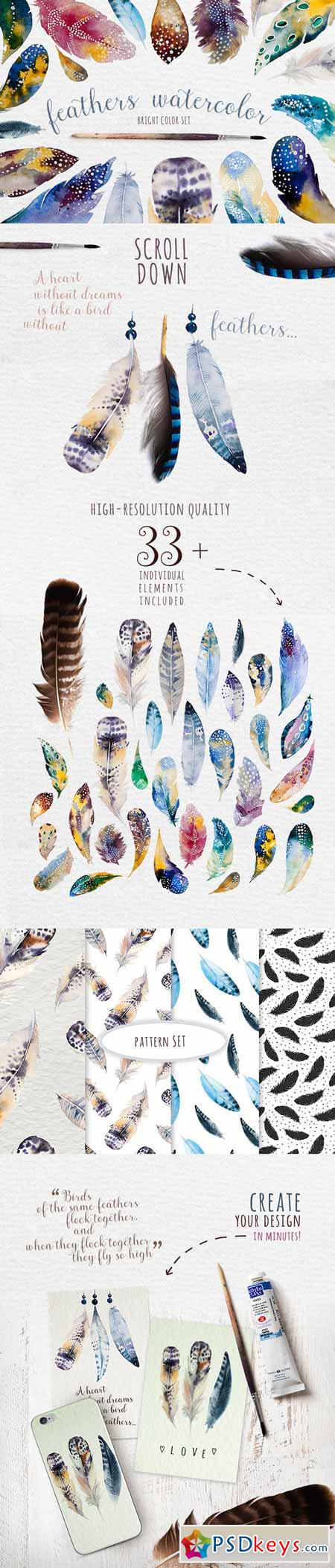 Watercolor feather DIY 333218