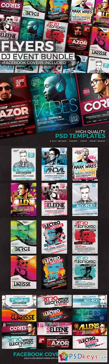 12 DJ Event Flyers + FB Covers 335702