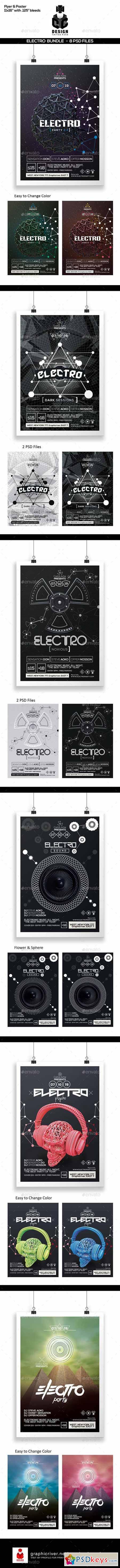 Electro Bundle Poster & Flyer Templates 12378828