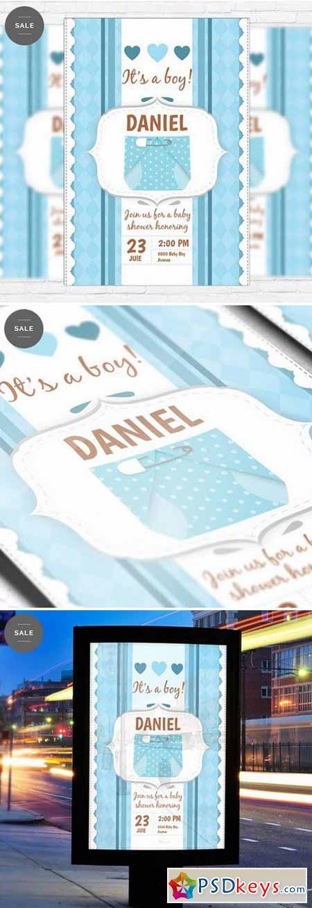 Baby Shower For Boy – Business Flyer Psd Template