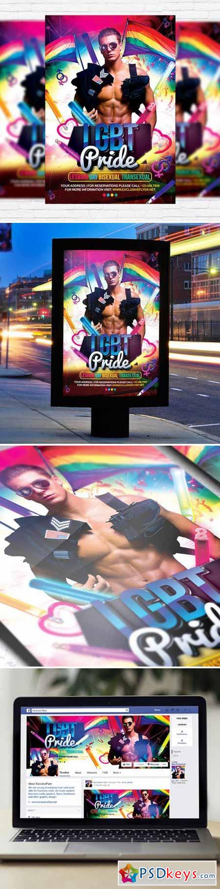 Lgbt Pride  Flyer Template + Facebook Cover