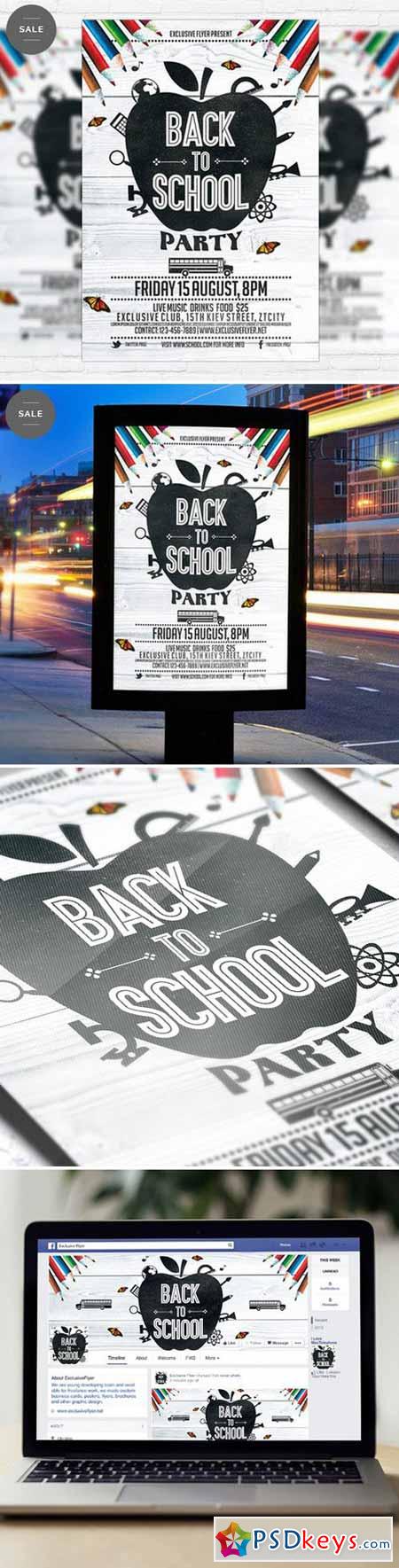 Back To School Party Vol.3 – Flyer Template + Facebook Cover