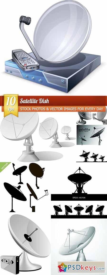 Satellite Dish, 10 x EPS